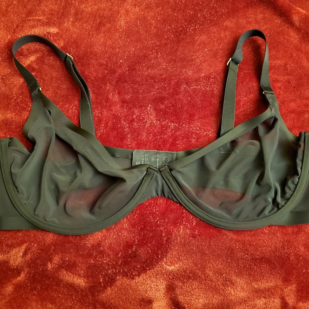 CUUP plunge bra, black mesh, size 38E